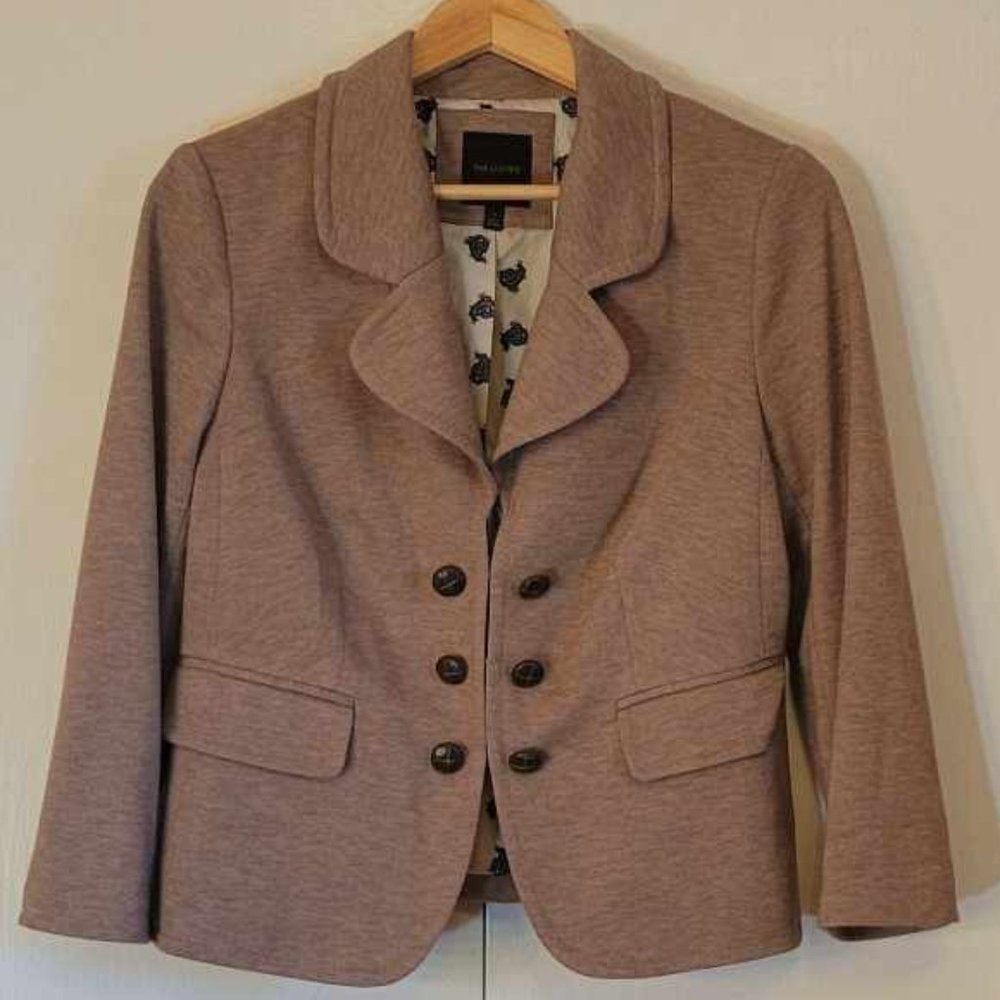 The Limited 3/4 Sleeve Blazer, Light Brown, Size Medium